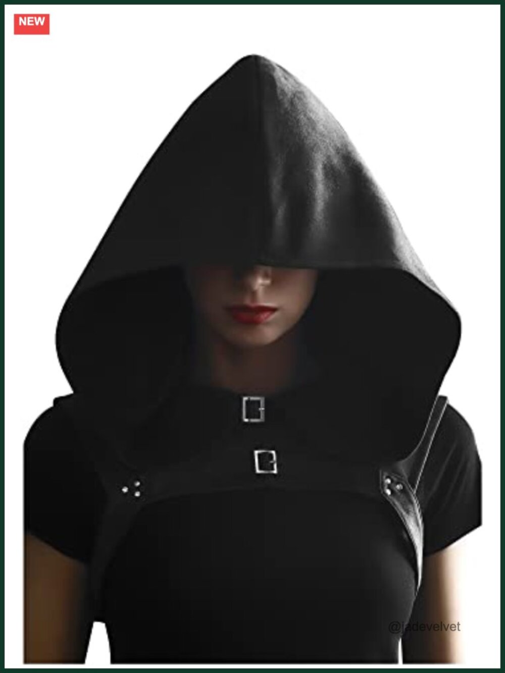 Steampunk Medieval Hooded Cowl Hat Faux Suede Cape Costume Halloween